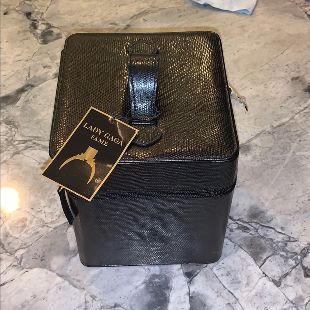 Black Leather Jewelry Box/Makeup Box
